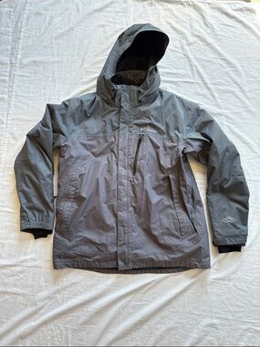 Columbia 3 in 1 Interchange Ski Winter Jacket Gray Hooded Waterproof Men’s Large